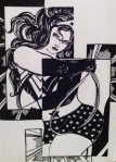 ("Fan art- Wonder Woman". Tuesday 11/26/13. Start- 2:34 pm. End- 1:19 am. Sharpie. Comics are awesome.)
